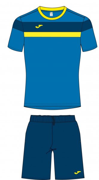Joma SET T-SHIRT + SHORT TURQUOISE-NAVY S/S