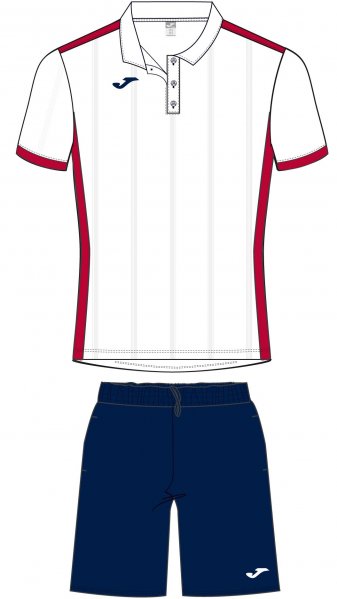Joma SET POLO T-SHIRT + SHORT WHITE S/S