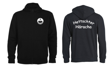 Hettstädter Häracha Kapuenjacke, schwarz,  unisex inkl. Druck