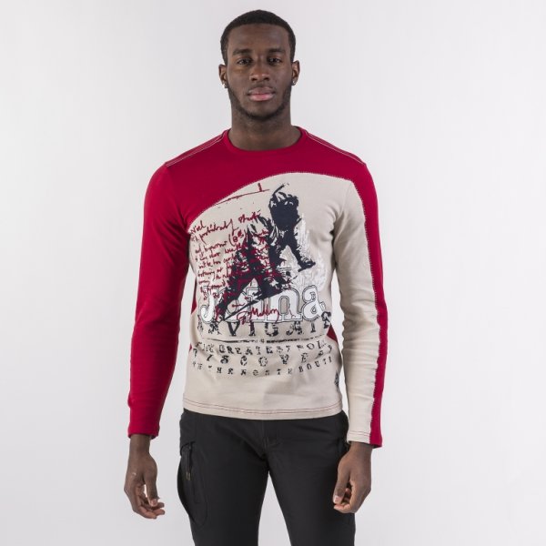 Joma T-SHIRT INVICTUS RED-BEIGE L/S
