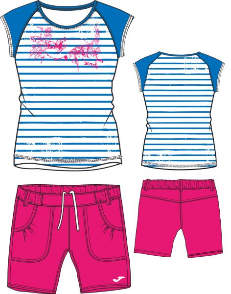 Joma PINK-NAVY S/S WOMAN SET