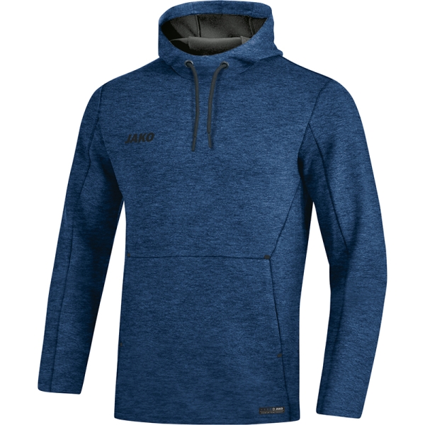 Kapuzensweat Premium Basics, marine meliert, inkl. Druck